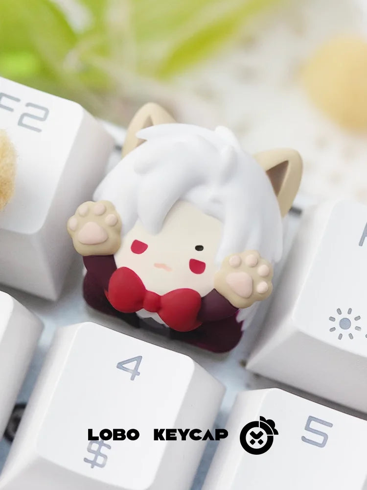 Ceke Love And Deepspace Keycaps Mechanical Keyboard Keycaps Cosplay Cat Ear Keycap Cartoon Kforce Back Customized Pc Accessories