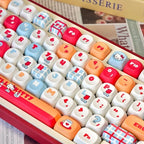 Hellokitty Kitty Cute Keycaps Set for Mechanical Keyboard 125 Keys PBT Material MOA Hight Keycaps Kawaii Cross Shaft Keycaps