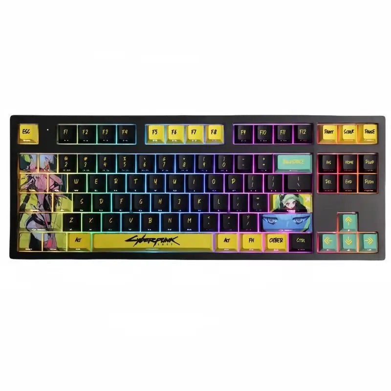 Anime Keycaps Cyberpunk Theme 124 Keys Cherry Profile Mechanical Keyboard Pbt Custom Keycaps Tablet Laptop Gaming Keyboard gift