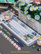 Keycap 143 Key Ergonomics PBT Thermal Sublimation Computer Accessories Blue Keycap For Mechanical Keyboard Customized Gifts