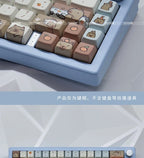 Capybara Keycap Set 135keys Cute PBT Dye-sublimation Cartoon Animal Keyboard Cap MDA Profile KeyCap for Mechanical Keyboard Gift