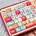 Hellokitty Kitty Cute Keycaps Set for Mechanical Keyboard 125 Keys PBT Material MOA Hight Keycaps Kawaii Cross Shaft Keycaps