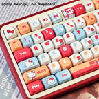Hellokitty Kitty Cute Keycaps Set for Mechanical Keyboard 125 Keys PBT Material MOA Hight Keycaps Kawaii Cross Shaft Keycaps