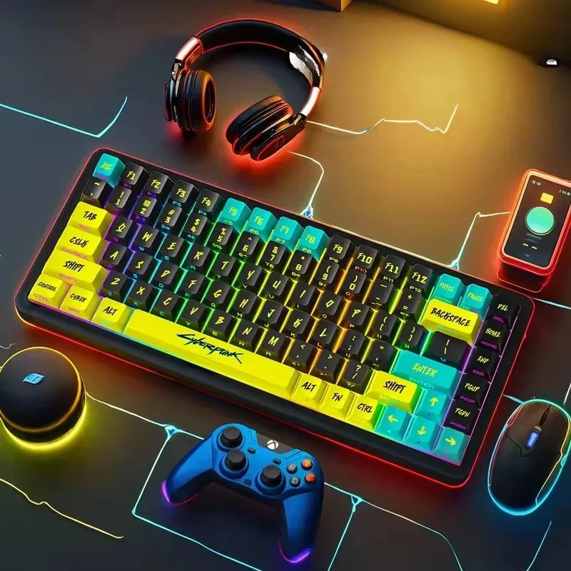 129 Keys Cyberpunk Keycap Cherry Profile Side Engraved Translucent Keycaps Pbt Custom Adapted Wooting Key Caps