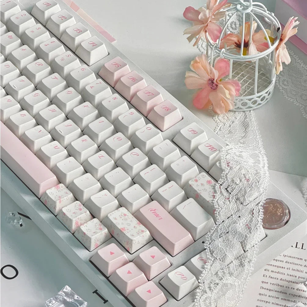 Floral small fresh keycaps Original highly original personalized keycaps Keyboard caps