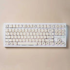 124 key Cute Cat Keycaps PBT Sublimation Moa Ball Cap White Minimalist Small Font Mechanical Keyboard Keycaps Korean English