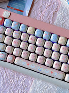 140 Keys Cute Keycaps Cat MOG Keycaps PBT Pink Keys Gift for Girl Cute New Square Thermal Sublimation Mechanical Keyboard 6.25U