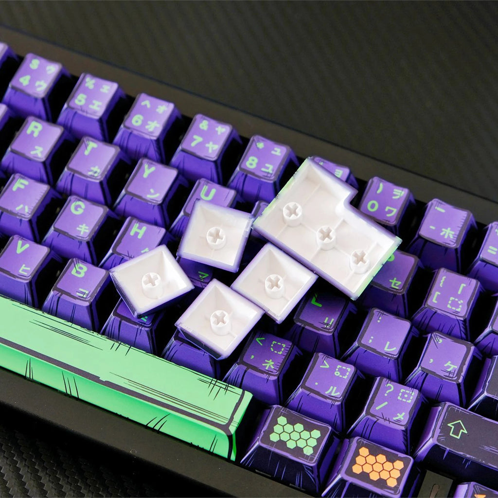 KYOMOT 150 Keys Comic Style EVA 01 Keycaps Cherry Profile PBT Dye Sub Anime Games Keycap for DIY MX Switches Mechanical Keyboard