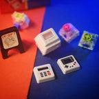 K-04 Keyboard Keycaps 3 in 1 Replacement for Mechanical Keyboard Keycap Retro Game Console Keycaps Cute Transparent Key Cap Suit