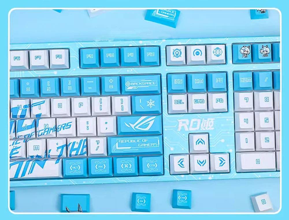 Gamers Theme Keycap Custom DIY Cartoon PBT Keycaps Cherry Profile Five Side Thermal Sub Accessories Red Axis Mechanical Keyboard