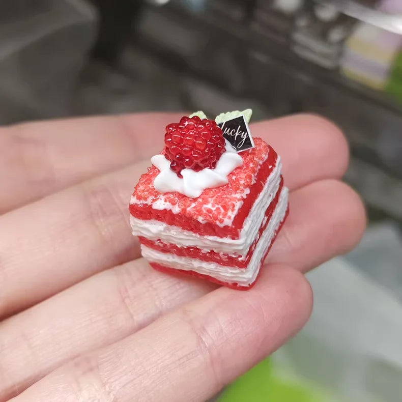 Cute Cake Keycaps Kawaii Clay Keyboard Caps Niche Food Toys Keycap Customized Clay Manual Cross Shaft Mechanical Keyboard Caps