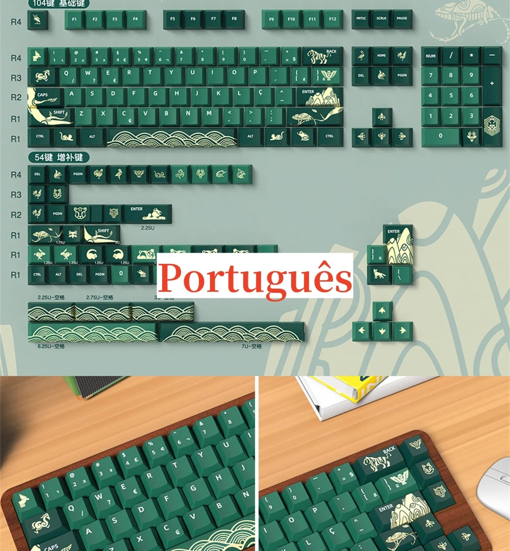 Spanish English Keycap Russian French Portuguese Korean German Japanese Keycap Cherry Height Cherry MX Switch Mechanical FD2 ISO