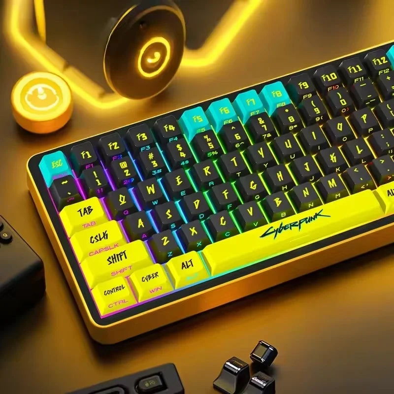 129 Keys Cyberpunk Keycap Cherry Profile Side Engraved Translucent Keycaps Pbt Custom Adapted Wooting Key Caps