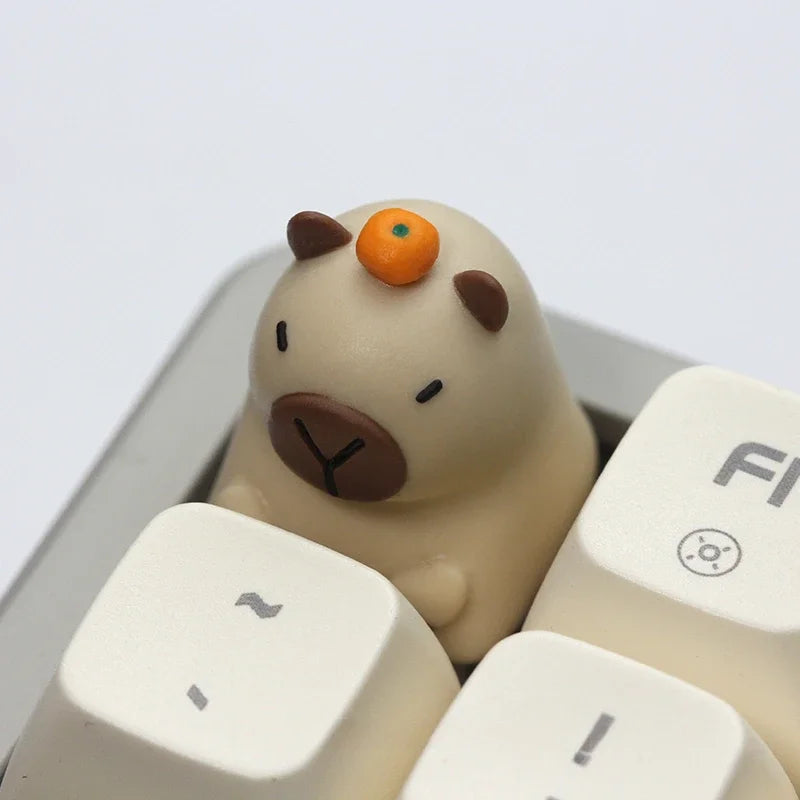 MiFuny Capybara Keycap Animal Artisan Keyboard Cap Resin Custom KeyCaps for Mechanical Keyboard Accessories Cute Point Keycap
