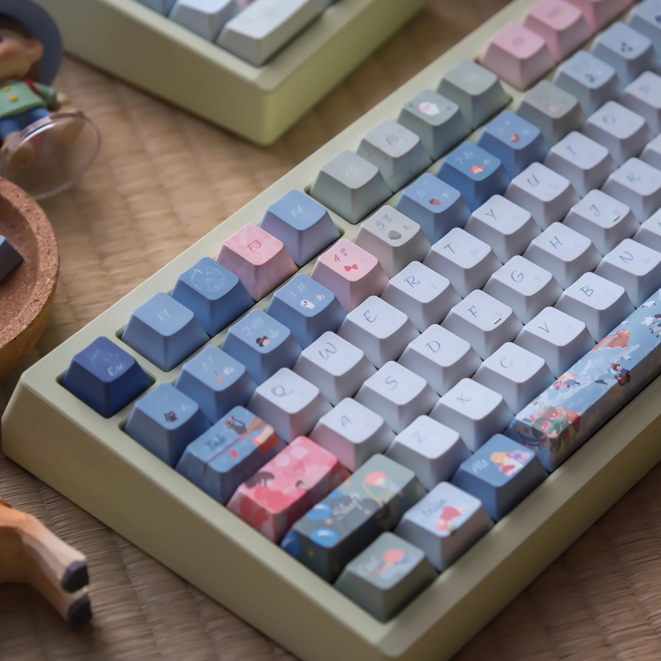 Keycap 143 Key Ergonomics PBT Thermal Sublimation Computer Accessories Blue Keycap For Mechanical Keyboard Customized Gifts