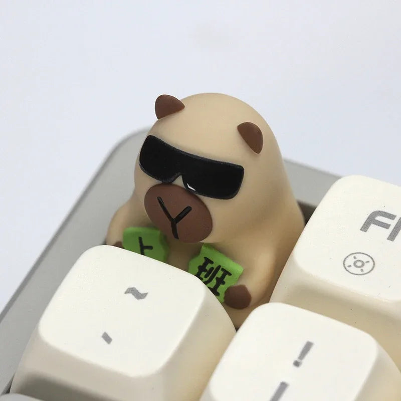 MiFuny Capybara Keycap Animal Artisan Keyboard Cap Resin Custom KeyCaps for Mechanical Keyboard Accessories Cute Point Keycap