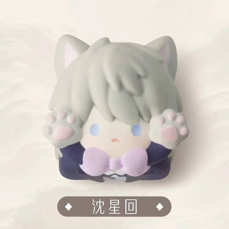 Ceke Love And Deepspace Keycaps Mechanical Keyboard Keycaps Cosplay Cat Ear Keycap Cartoon Kforce Back Customized Pc Accessories