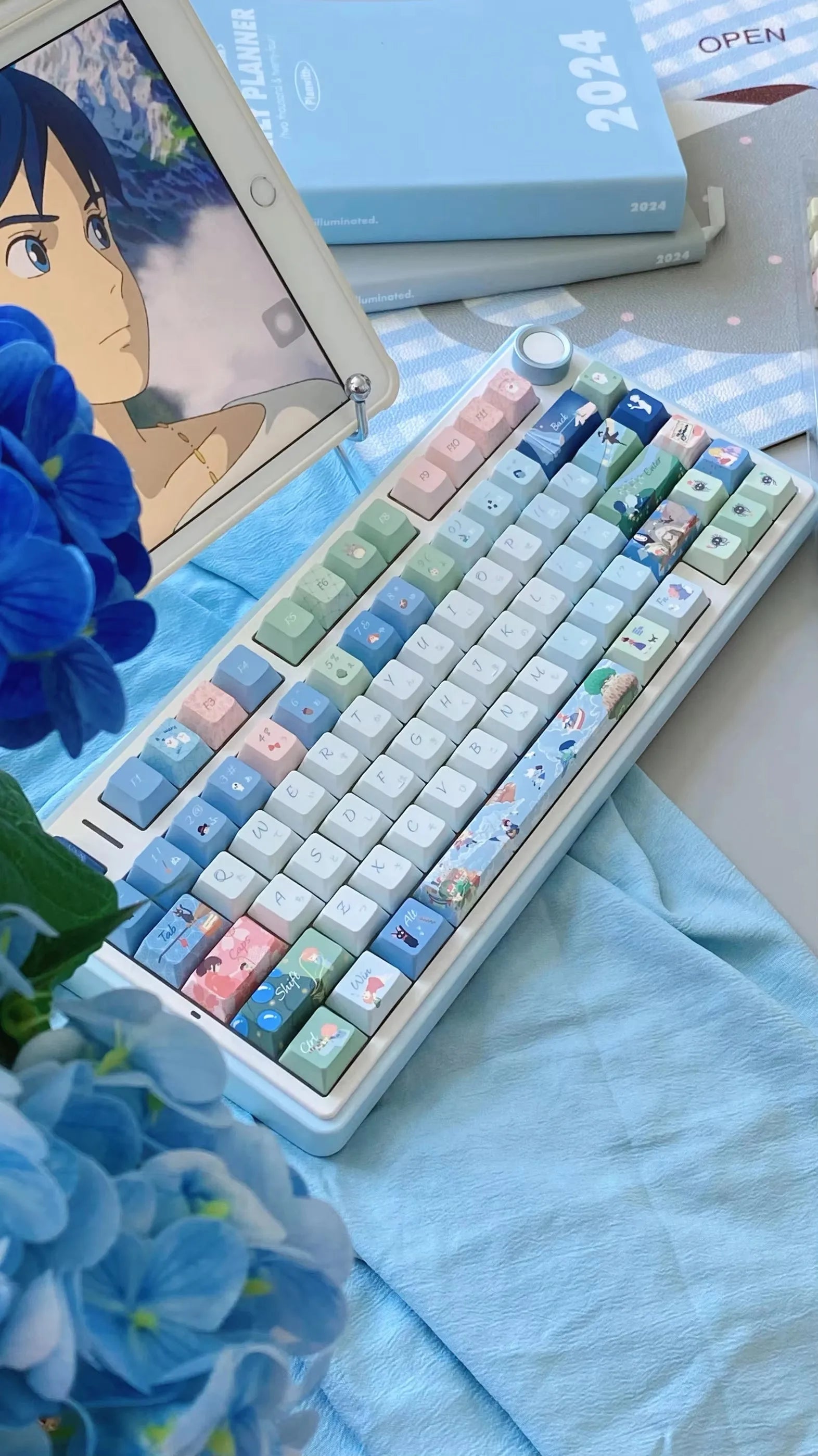 Keycap 143 Key Ergonomics PBT Thermal Sublimation Computer Accessories Blue Keycap For Mechanical Keyboard Customized Gifts