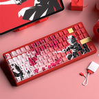 Yukiaim Keycaps Custom PBT Cherry Profile Side Carving Keycap Cute Sakura Cartoon Anime Point Key Cap for Gaming Keyboard Gift