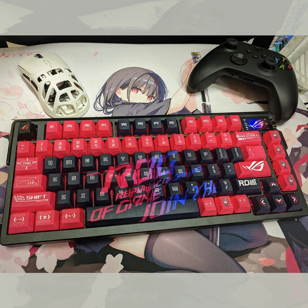 Gamers Theme Keycap Custom DIY Cartoon PBT Keycaps Cherry Profile Five Side Thermal Sub Accessories Red Axis Mechanical Keyboard
