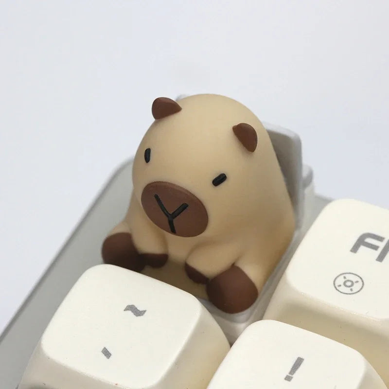 MiFuny Capybara Keycap Animal Artisan Keyboard Cap Resin Custom KeyCaps for Mechanical Keyboard Accessories Cute Point Keycap