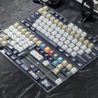 Korean Keycaps Maximalism Theme Keycap 135Keys Cherry Pbt Russian English Retro Keycap Black White Design  “L ”Shape Enter Key