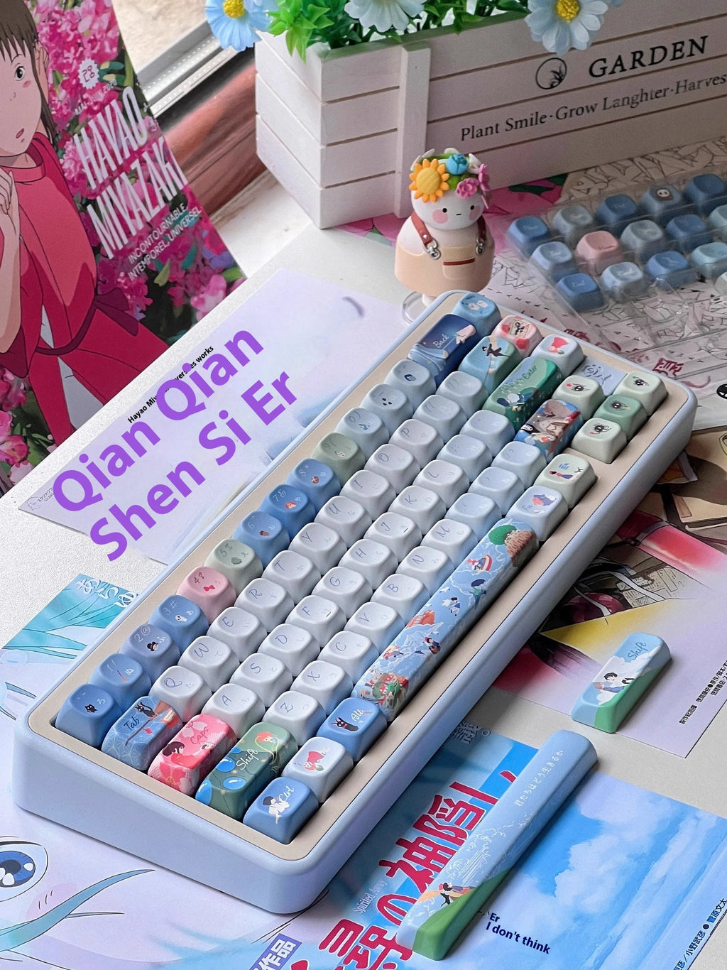Keycap 143 Key Ergonomics PBT Thermal Sublimation Computer Accessories Blue Keycap For Mechanical Keyboard Customized Gifts