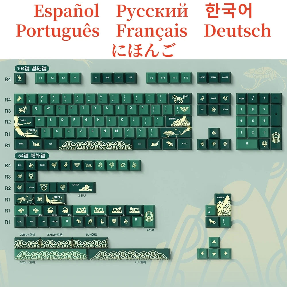 Spanish English Keycap Russian French Portuguese Korean German Japanese Keycap Cherry Height Cherry MX Switch Mechanical FD2 ISO
