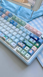 Keycap 143 Key Ergonomics PBT Thermal Sublimation Computer Accessories Blue Keycap For Mechanical Keyboard Customized Gifts