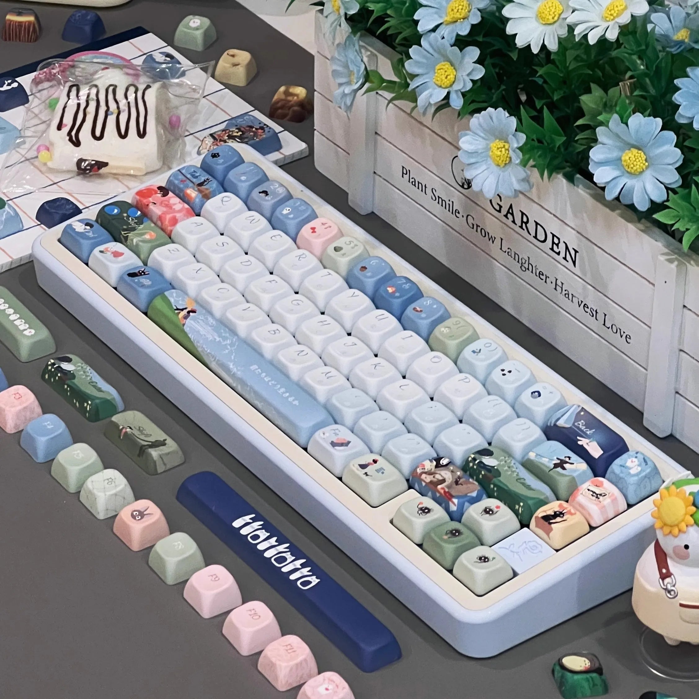 Keycap 143 Key Ergonomics PBT Thermal Sublimation Computer Accessories Blue Keycap For Mechanical Keyboard Customized Gifts