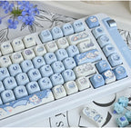 Ice Cream Bears Keycap 131 keys MOA height PBT Thermal sublimation Sky Blue mechanical keyboard Caps Cute Blue keycap