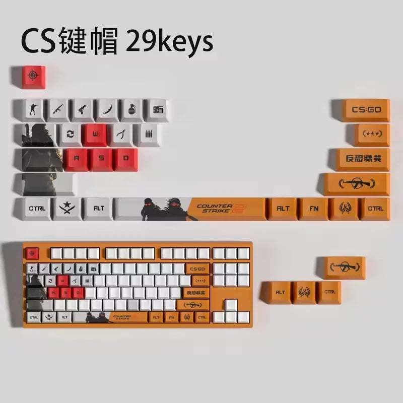 CS2 KEYCAPS CSGO 29 KEYS OEM Profile GAME Keycaps for mechanical keyboard