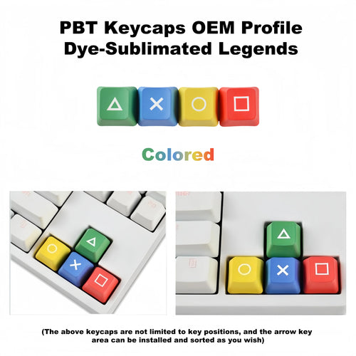 4 Keys/Set PSP Style PBT Keycaps OEM Height Dye-Sublimated Legends Directional Arrows Auxiliary Keys Keyboard Accessory