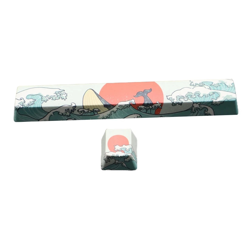 2 Keycaps for Mechanical Keyboard PBT Keycap OEM Profile Personalized Space ESC for Key Cap Coral Sea Theme Spacebar Key